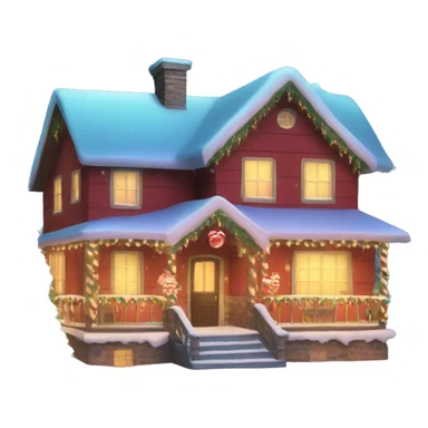 christmas home with lights sticker