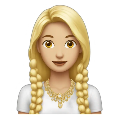 Mujer rubia con joyas de oro sticker