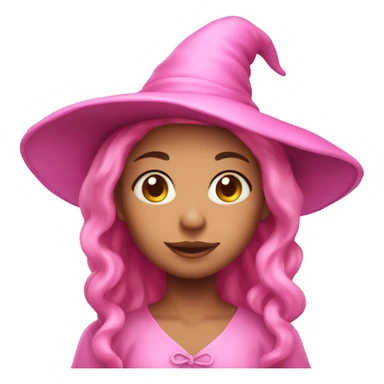 kids pink witch fair skin sticker