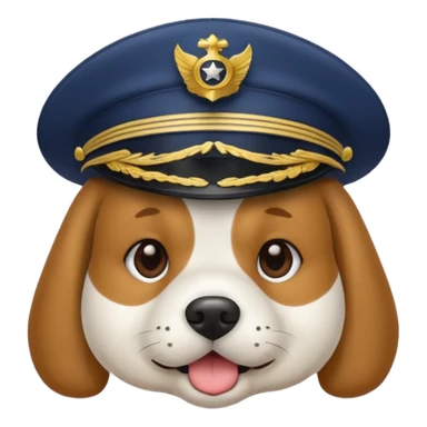dog wearing a captain's hat sticker