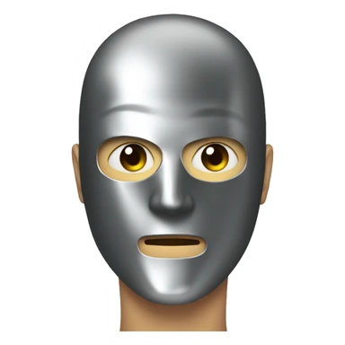 Man with a metal face mask on looking down sticker