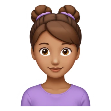 Girl with light brow skin and brown hair in bun sticker