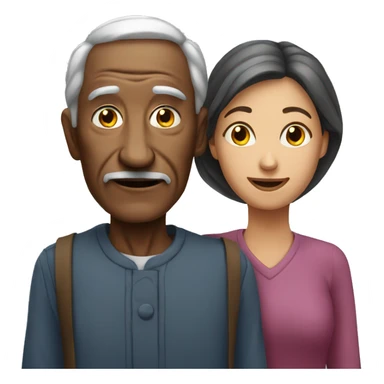 old man and young woman sticker
