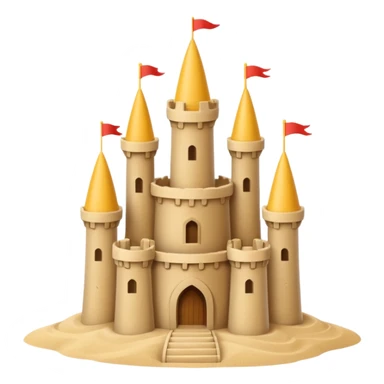 Classic tower sand castle – simple with 4 turrets and a central keep sticker