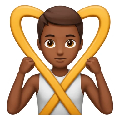 Please make an emoji where a person marks O or X with their arms. sticker