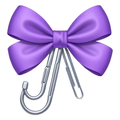 one silver paper clip with a purple bow in the middle sticker