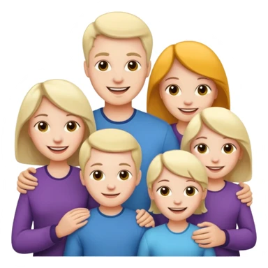 Pale skin family of 6 sticker