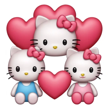 hello kitty and friends with hearts sticker