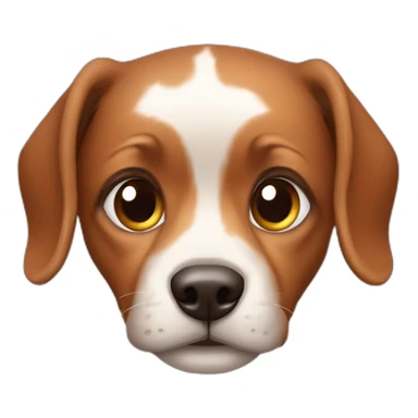 Pincher enano marron con una oreja hacia arriba y otra hacia abajo sticker