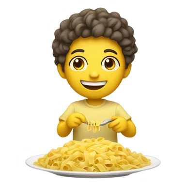 Rosie is cute and yellow eating pasta sticker