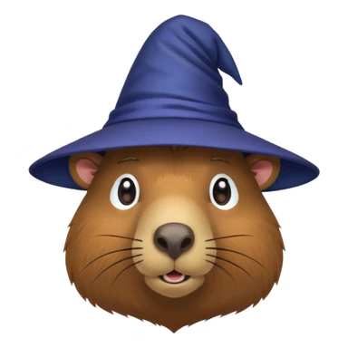 Capybara head with wizard hat sticker