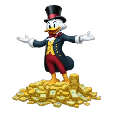 Scrooge McDuck counting money sticker