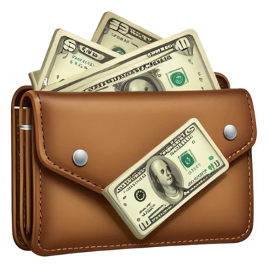 financial scenario with wallet with cash sticker