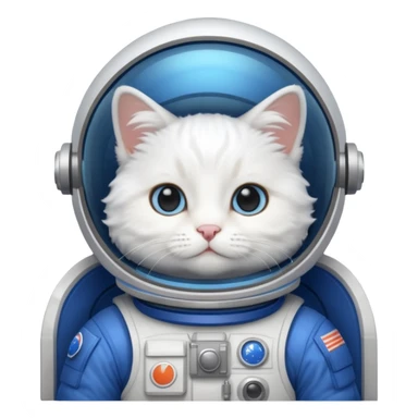 white cat blue Astronaut sticker