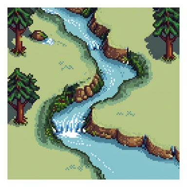 small river flowing through nature sticker