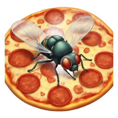 Fly on pizza sticker
