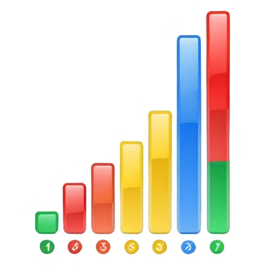 bar chart with Google colors sticker
