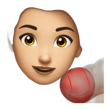 white fit girl show abs biceps and red undercut sticker