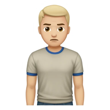 ligth man casual wear disgusted face full body sticker