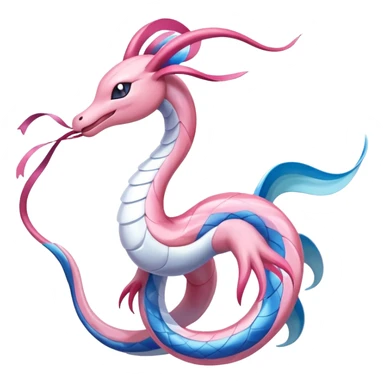 Milotic-Sylveon-Dragonair-Fakémon-hybrid-creature (full body)  sticker
