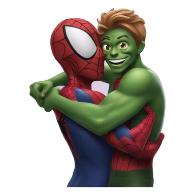 Spiderman hugging green goblin  sticker