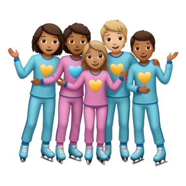 skating rink sleepover with teen boys & girls skin color brown and tan sticker