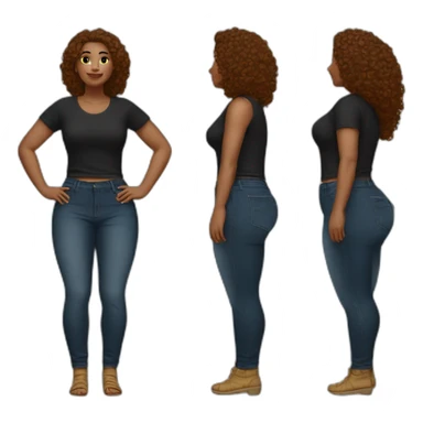 Full body Curvy beauty pants both sides sticker