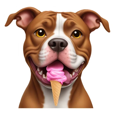 Pitbull eating ice cream  sticker
