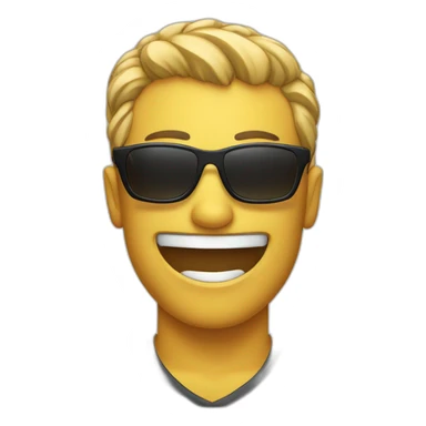 smirking face with sport sunglasses sticker