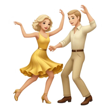 two caucasian people dancing in the club sticker