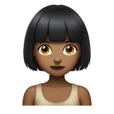 tan girl with black bangs eating blueberries sticker