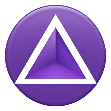 A Solid purple circle with a white triangle facing to the right sticker