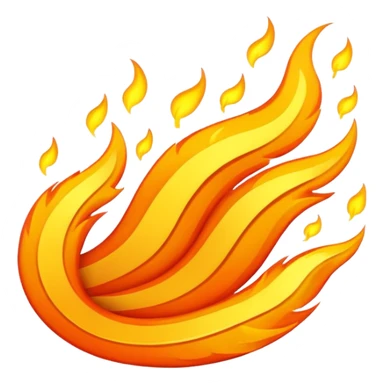 fire streak emoji stylized with bold yellow and orange colors sticker