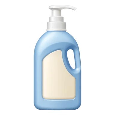 detergent bottle, cream colored, small white cap sticker