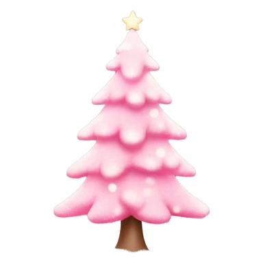 Pink Christmas tree with soft lights and snow  sticker