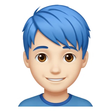 blue gamer Boy happy blue hair sticker