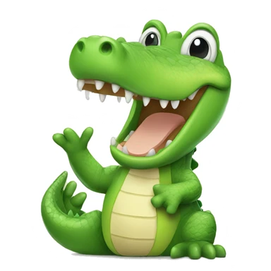 Cute crocodile with peace hand sticker