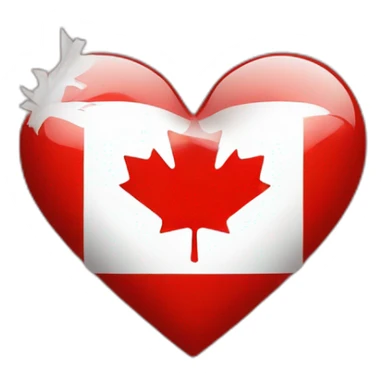 canadian flag in the shape of a heart sticker