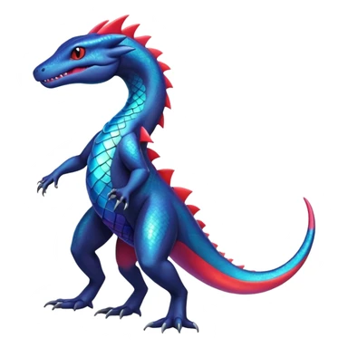 Colorful Iridescent Exotic Salandit-Aurorus-Salazzle-Salamence-Fakémon-hybrid-creature (full body)  sticker