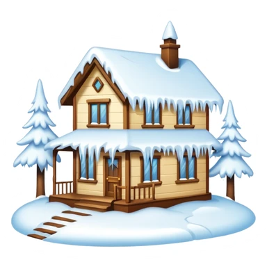 house in snow sticker