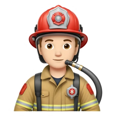 Firefighter with hose sticker