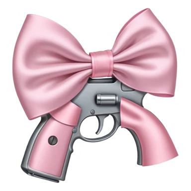 Gun with a light pink bow  sticker