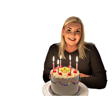 birthday celebration with a smile sticker