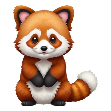 full body of red panda, front view sticker