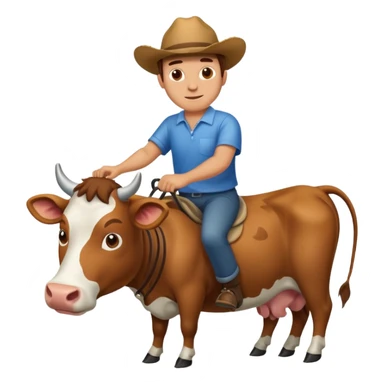 the cow should ride on the man sticker