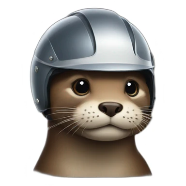 otters wearing helmet sticker