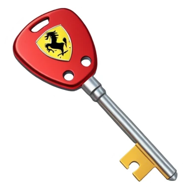 red Ferrari key with a yellow background sticker