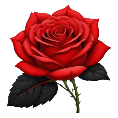 red and black half  rose sticker