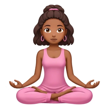 Black girl in pink dress meditating  sticker