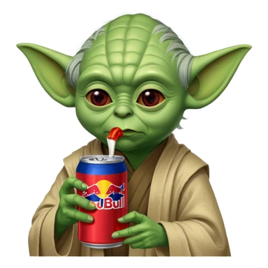 Yoda with red bull sticker